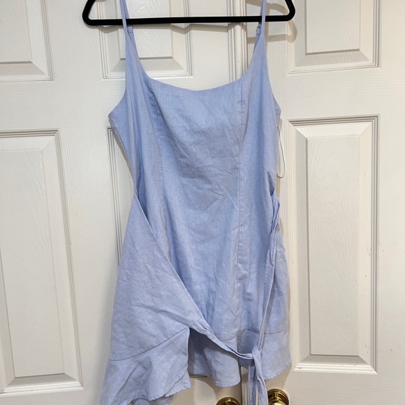 Princess Polly Light Blue Wrap Dress - Picture 9 of 12
